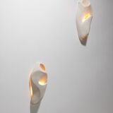 Coral 2 white stoneware wall light