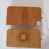 Paire d'appliques murales orientables scandinaves en teck 1960