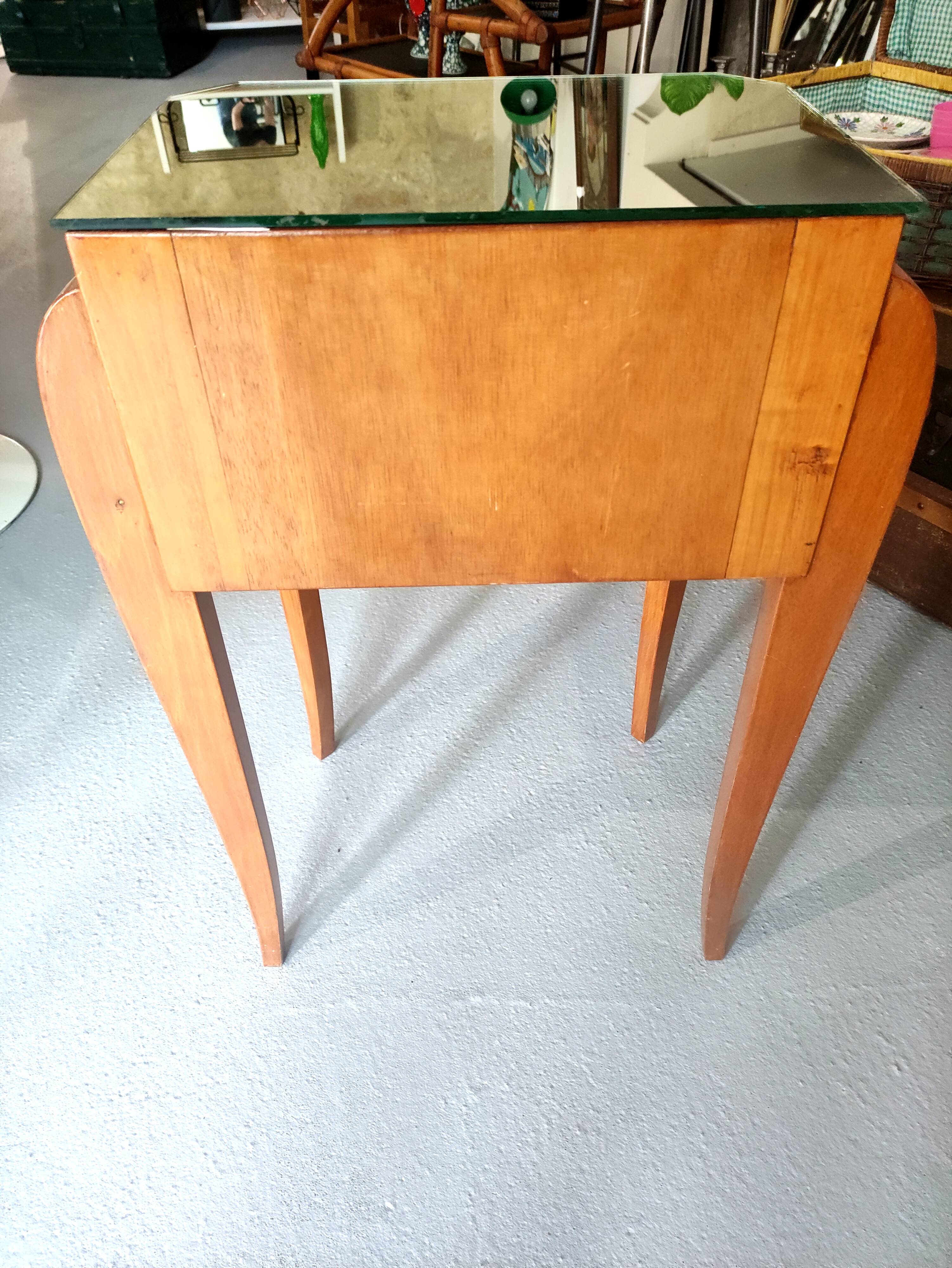 Art Deco mirrored bedside table