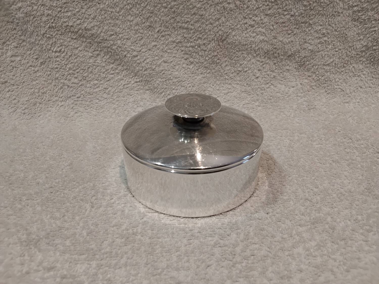 Silver metal sugar bowl silversmith Christofle model Mercury Sabattini