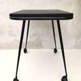 Black table on wheels from the 60s