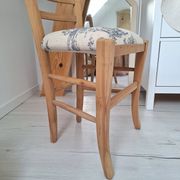 Country chair in blue toile de Jouy
