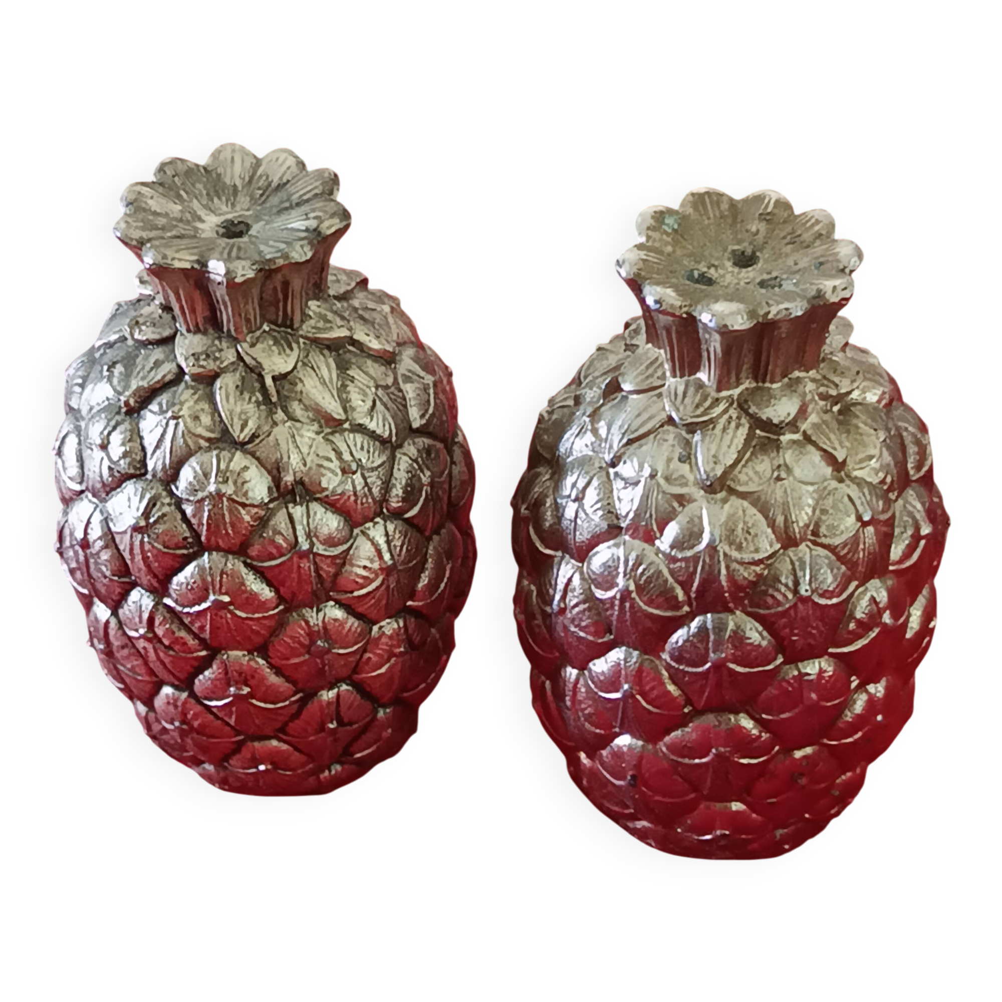 Pair of pineapple salt and pepper shakers, Italy, 1970s, Mauro Manet