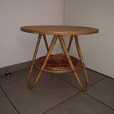 Iconic Tripod Coffee Table – Audoux-Minet – Bamboo & Rush – 1960
