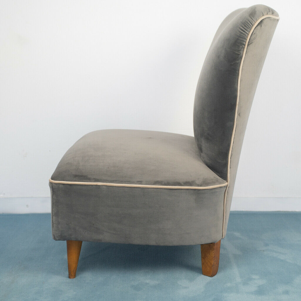 Set of 2 armchairs armchairs wood velvet design 50s vintage modern