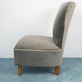 Set of 2 armchairs armchairs wood velvet design 50s vintage modern