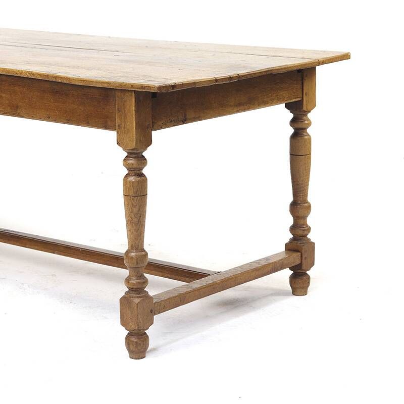 Table à manger en chêne antique de ferme française rustique