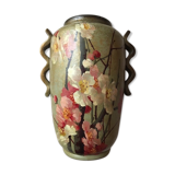 Vase en terre cuite décor d’églantines