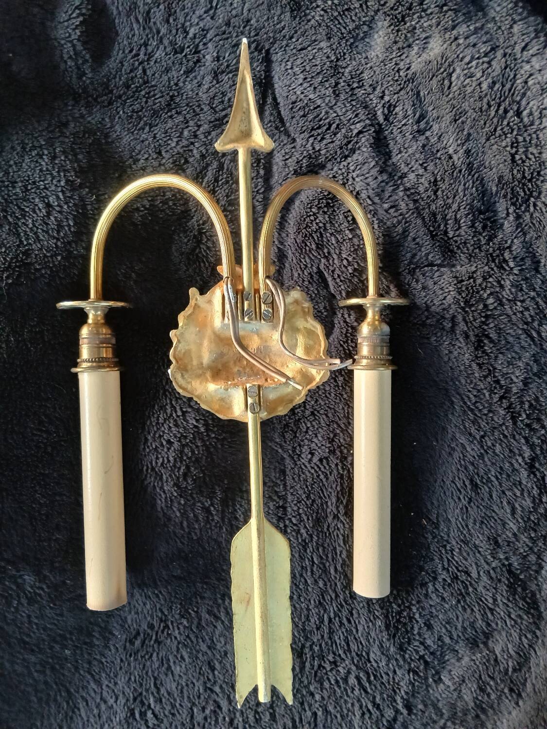 Lucien Gau Bronze Wall Lights Empire Woman Medallion