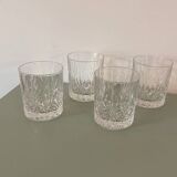 Set of 4 Whiskey glasses in cut glass 1970