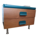 Table de chevet / Meuble d'appoint vert canard et bois – Style Scandinave