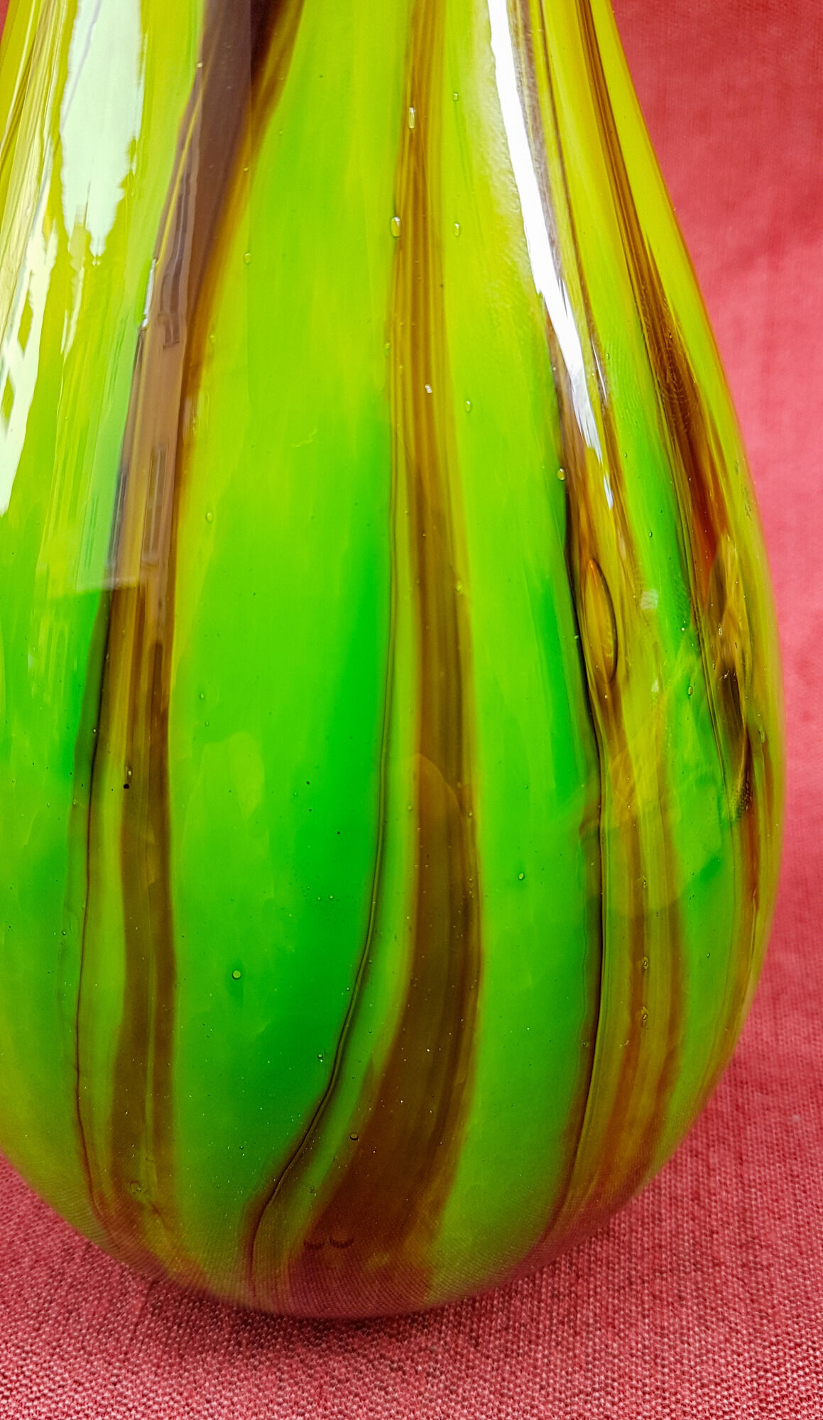 Vase verre soufflé Murano Italie signé F Silviy
