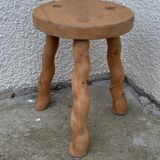 Vintage turned leg tripod stool 1960