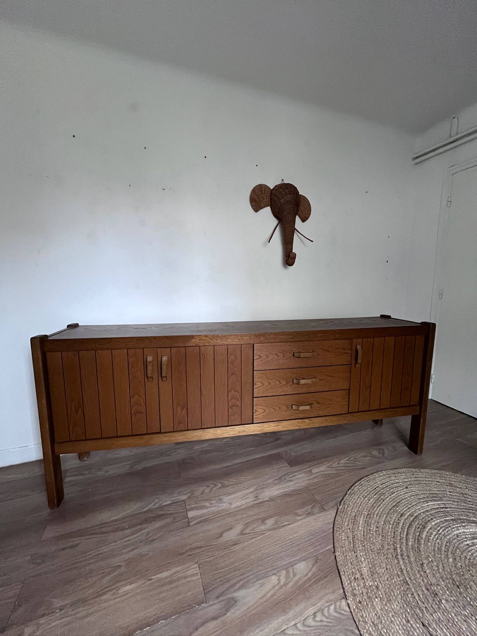 Large vintage brutalist sideboard