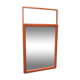 Orange vintage barber mirror 14x19cm