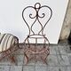 Pair of wrought iron chairs, Art Nouveau, early 20th century – France