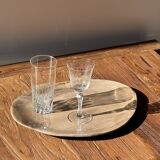 Large oval beige petrified wood dish or bowl D36x28 -3783