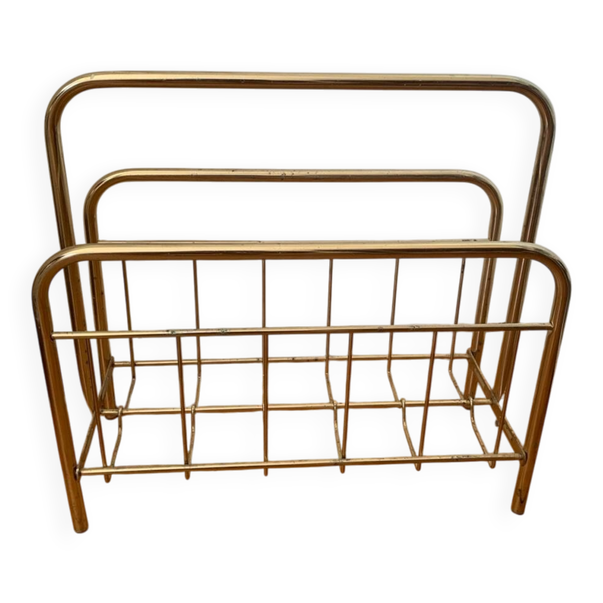 Gold-plated brass magazine rack