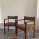 Set 6 chairs and 2 vintage Scandinavian teak and tweed chairs