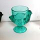 Coquetier poule verre bleu vert émeraude