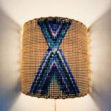 Embroidered rattan applique