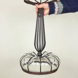 Vintage glass and metal vase, 1970s