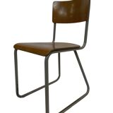 Vintage school chair 1960s minimalist design wood and metal