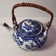 Ensemble japonais thé / café. 24 pièces au total bleu cobalt vintage