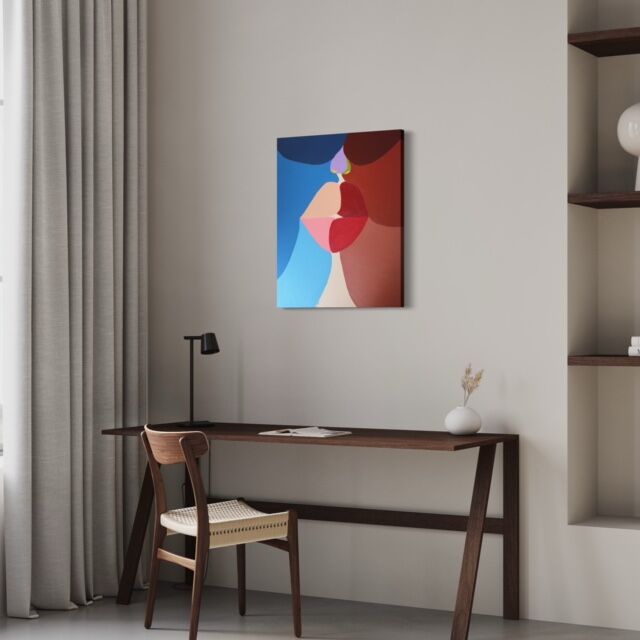 The kiss colorful handmade paint