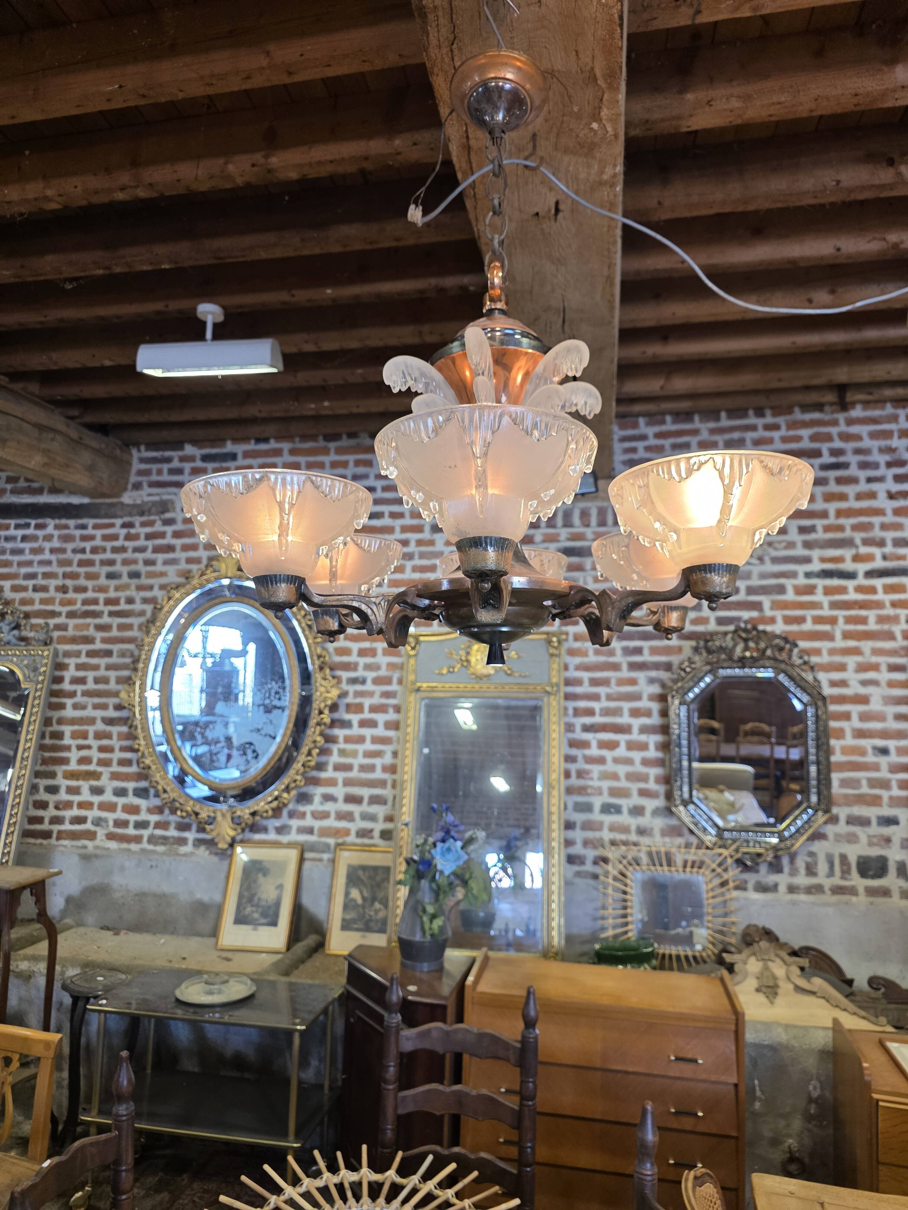 Ezan Art Deco 6-light chandelier