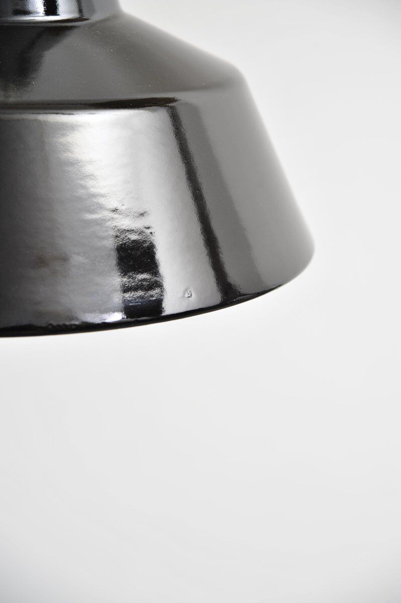 Black enamel ceiling lamp by Louis Poulsen, 1950s