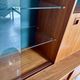Scandinavian highboard in blonde teak with integrated bar - 60s