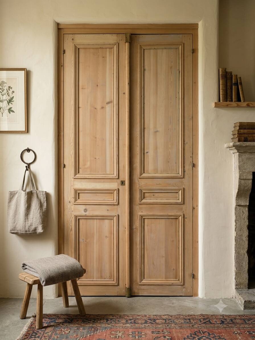 Pair of pine doors from the 19th century.