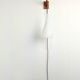 Vintage Tear Drop Wall Lamp in Teak and White Glass, Denmark, 1960s