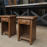 Pair of oak bedsides 1970