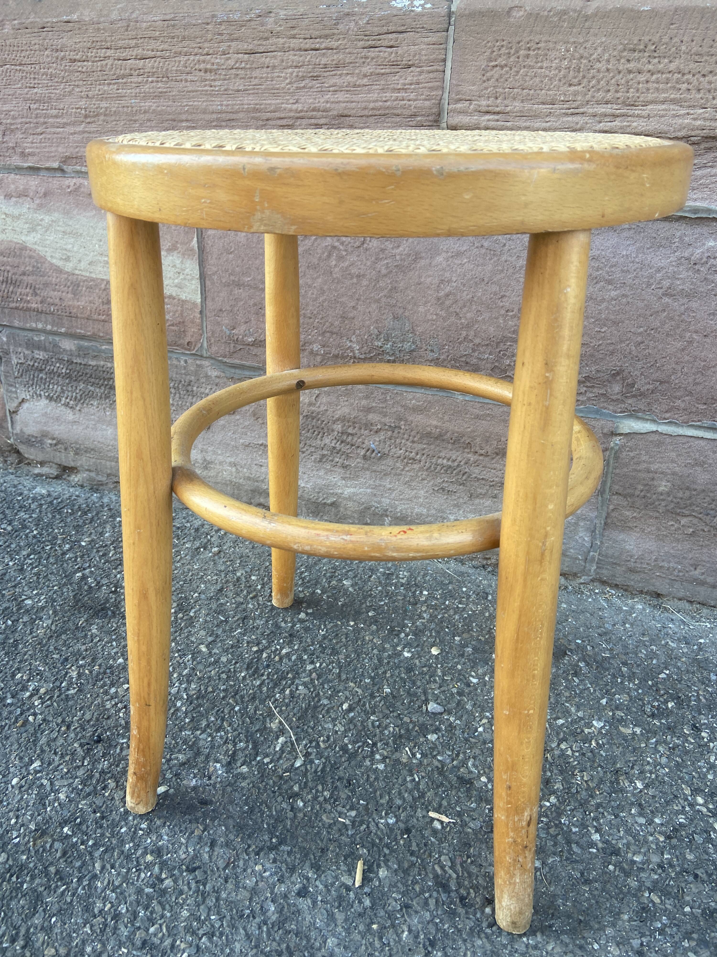 Vintage curved wood stool