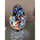 Murano glass venetian multicolored millefiori murrine table lamp, lot of 2 or a pair of chandeliers