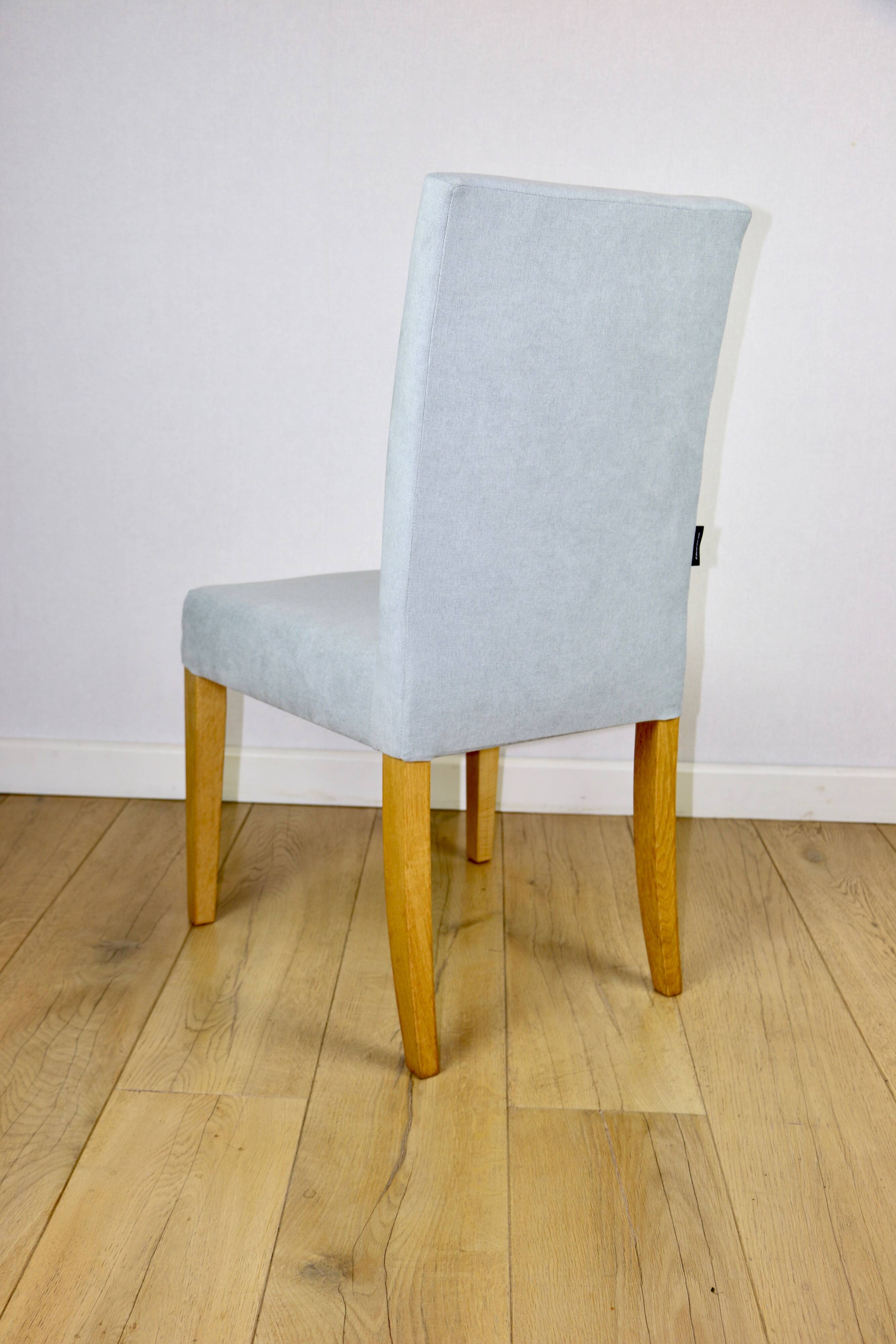 Oak chairs Ikea after renovation vintage blue-celadon-grey - 2 pieces - set