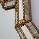 Large 20th century Venetian style trapezoidal brass and mosaic mirror