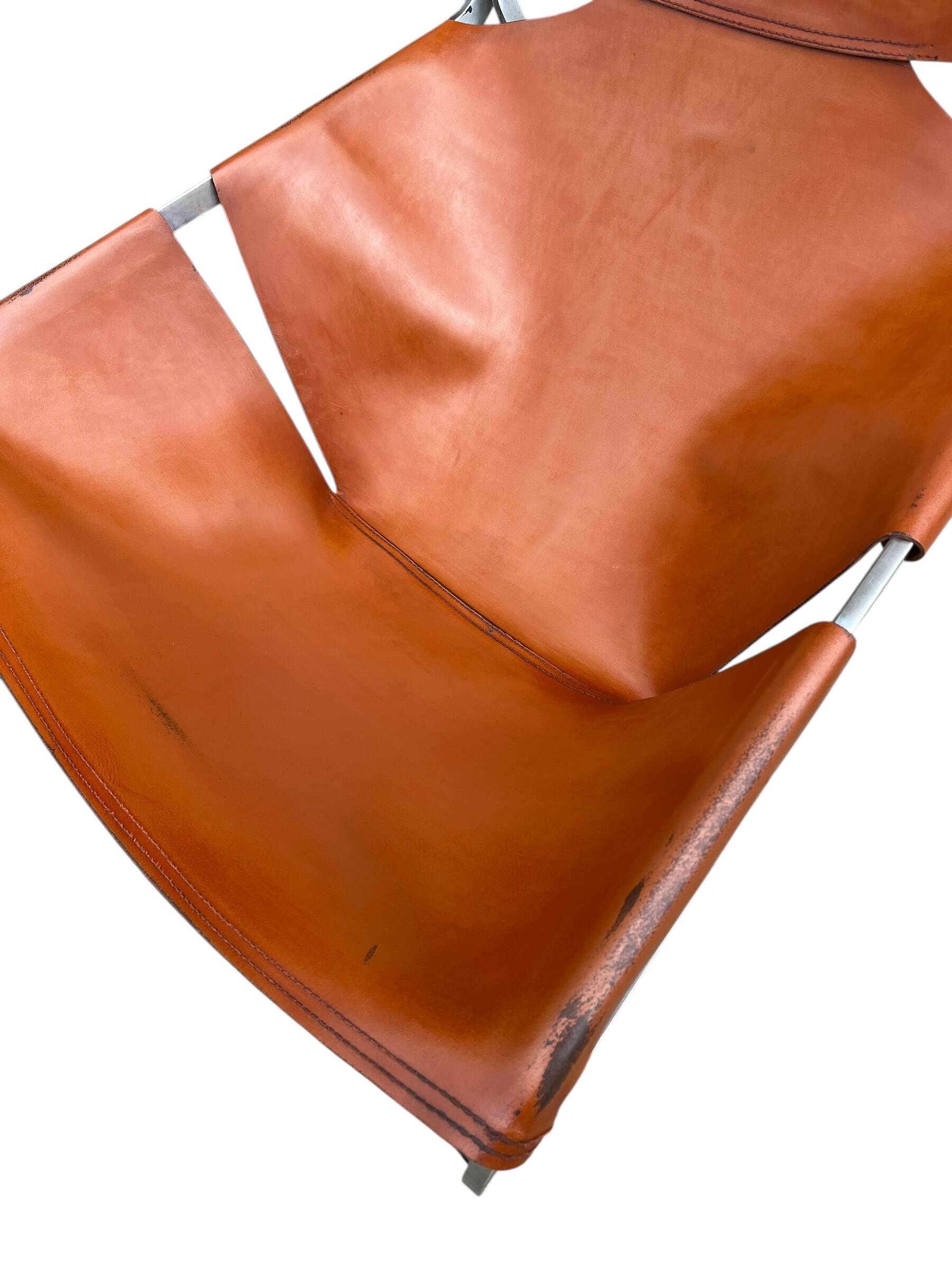 F444 lounge chair in cognac leather by Pierre Paulin for Artifort