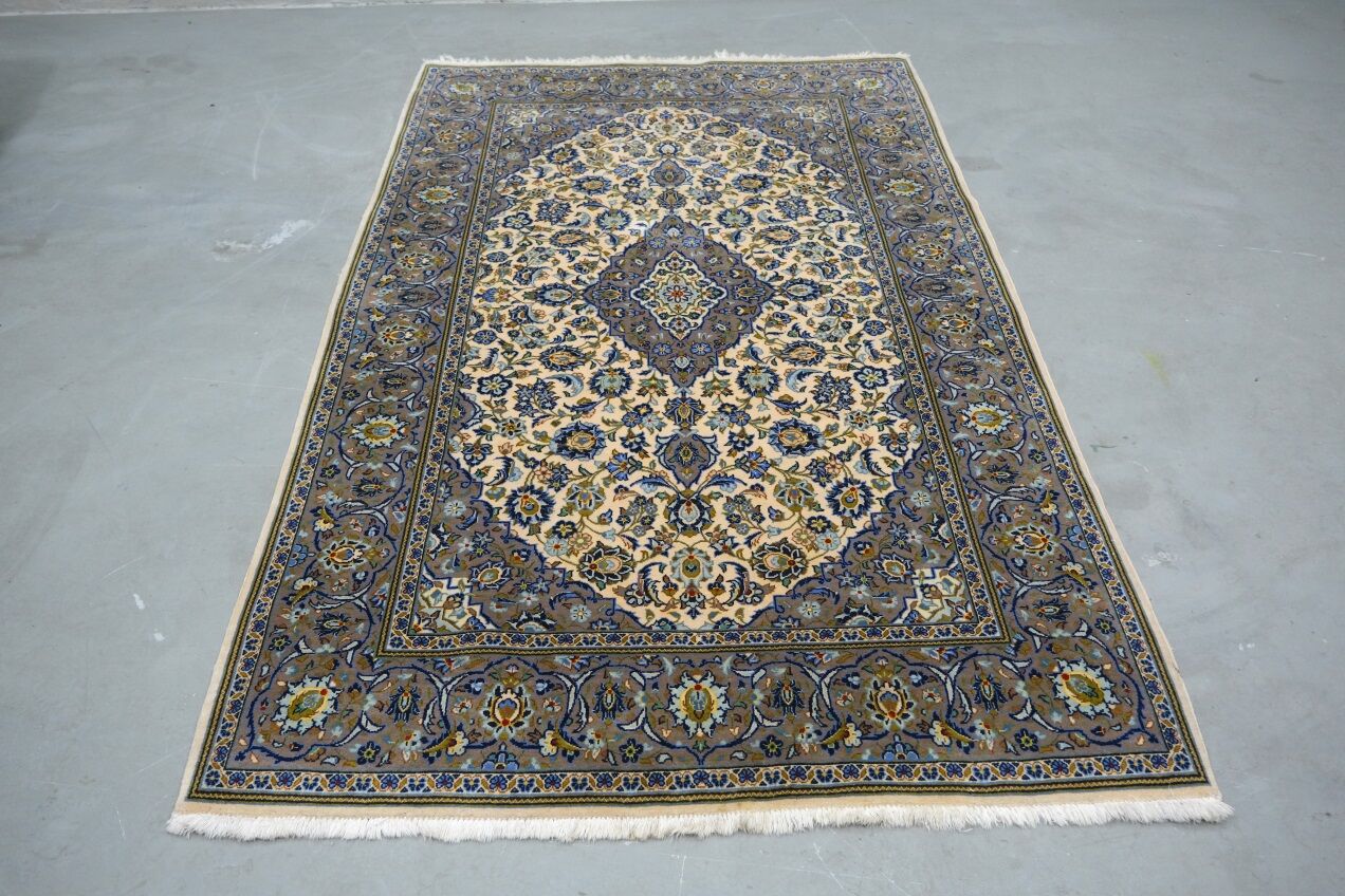 Vintage persian hand-woven keshan carpet ,240x141