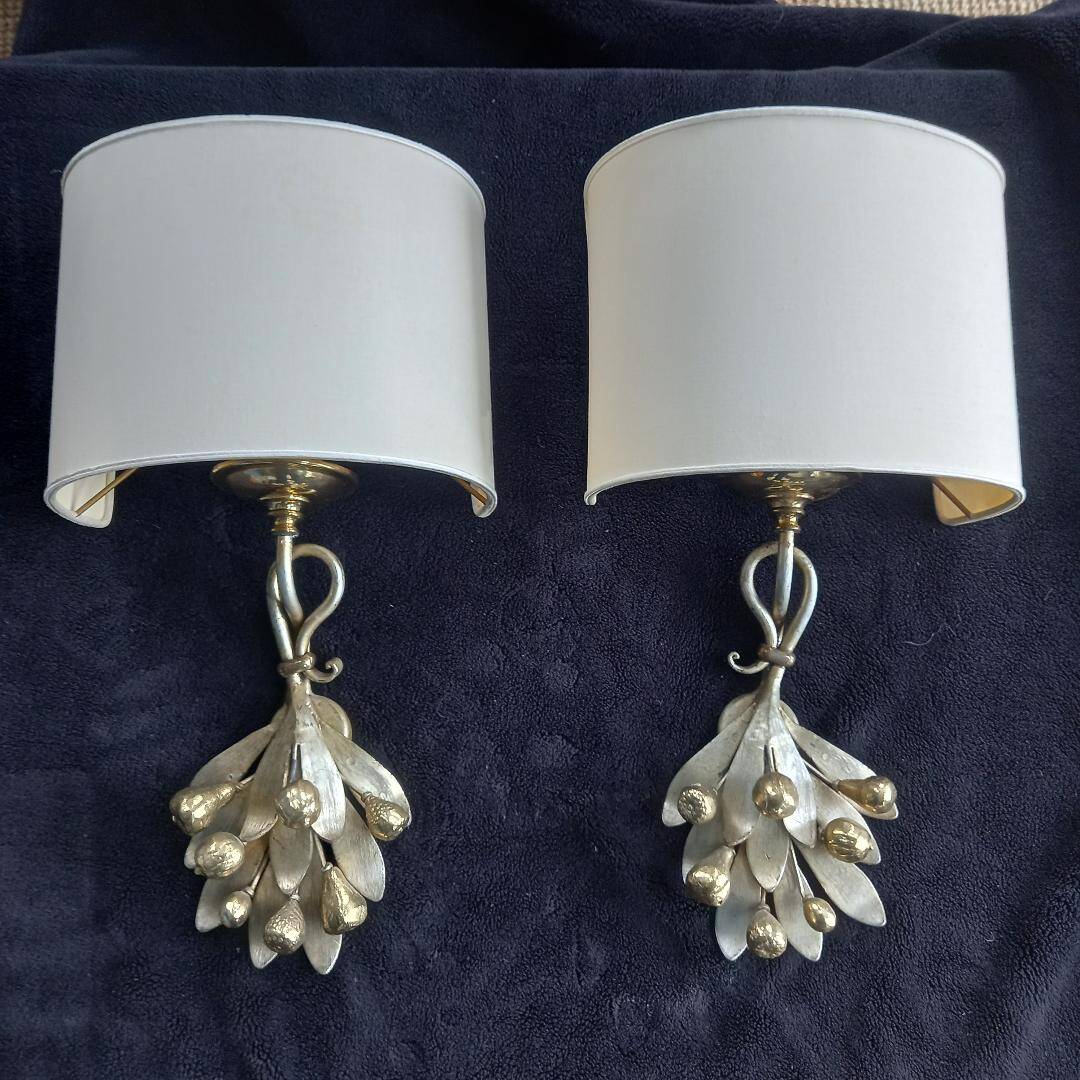 Rare 2 Ciani Italian Hollywood Regency wall sconces, exemplary quality