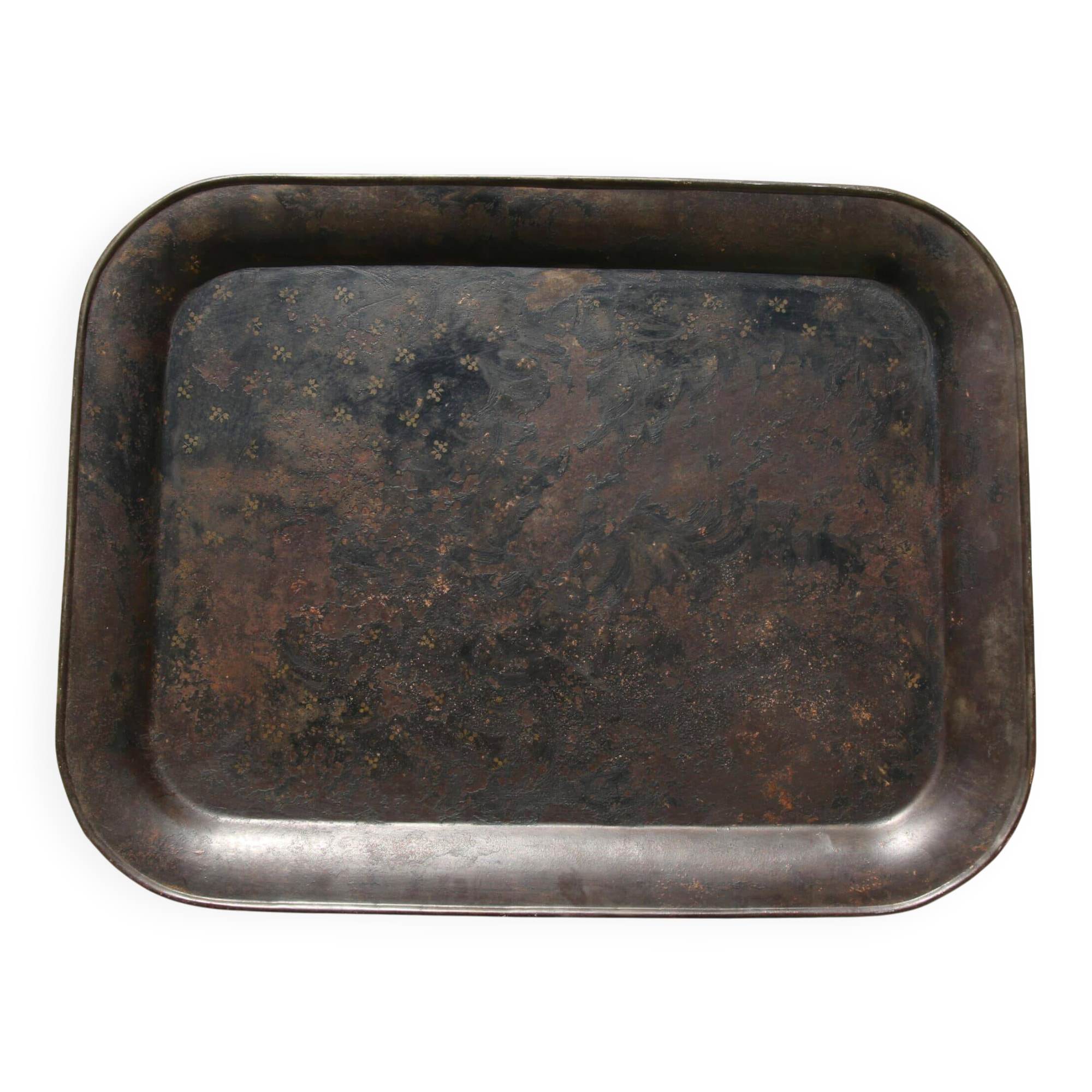 Large antique painted tin tray