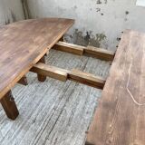 1950s round pine table with extensions