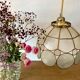 Vintage lampshade suspension in mother-of-pearl and brass