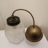 Pair of glass hanging lamps