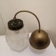 Pair of glass hanging lamps