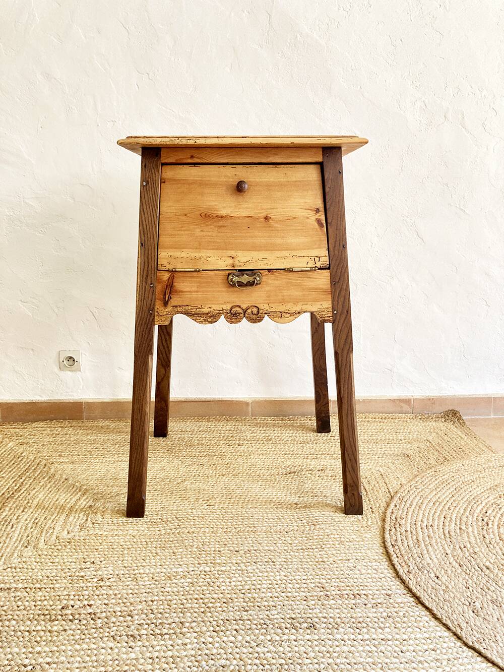 Old wooden hinged cabinet