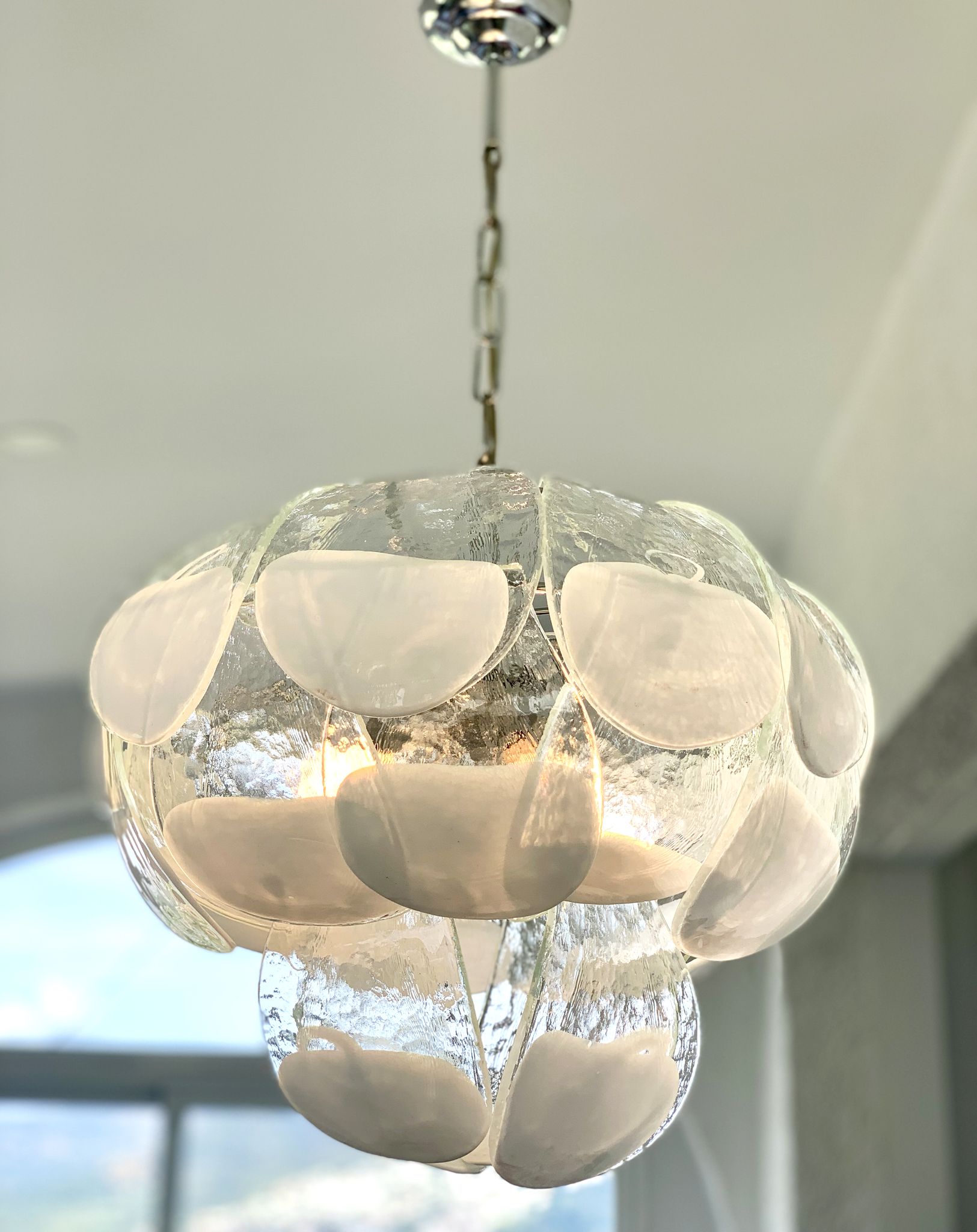 Murano glass petal chandelier by Carlo Nason for Mazzega