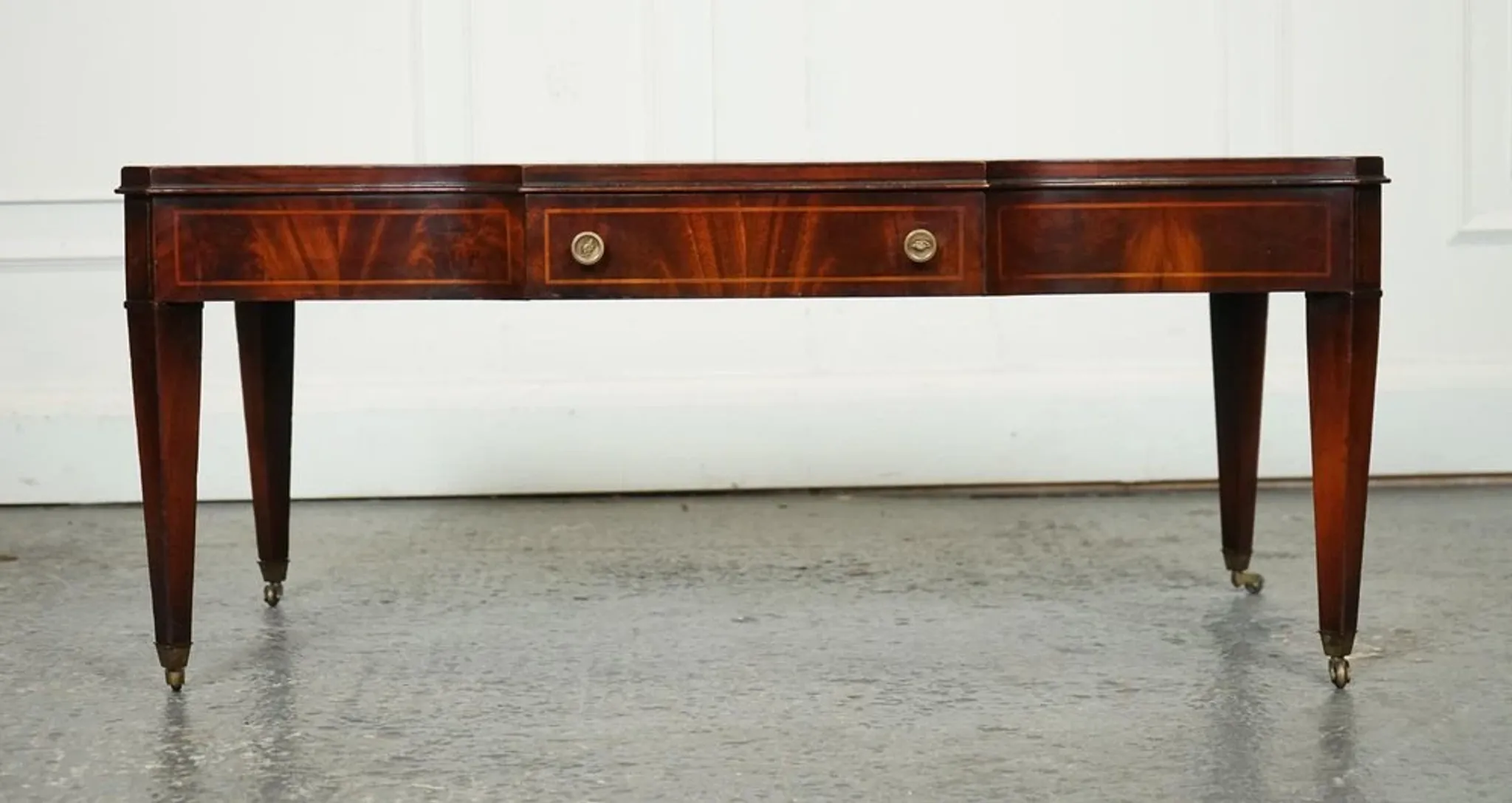 Heirloom Vintage Brown Leather Coffee Table by Weiman